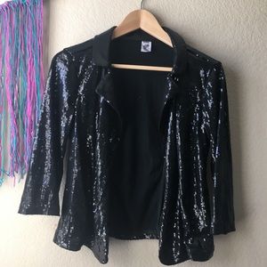 black sequin tuxedo jacket